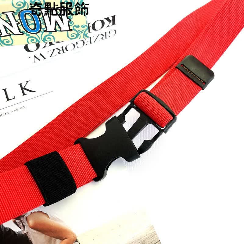 高端轻奢3窄塑料插扣松紧弹力帆布腰带加厚加长大码裤带休闲男女细