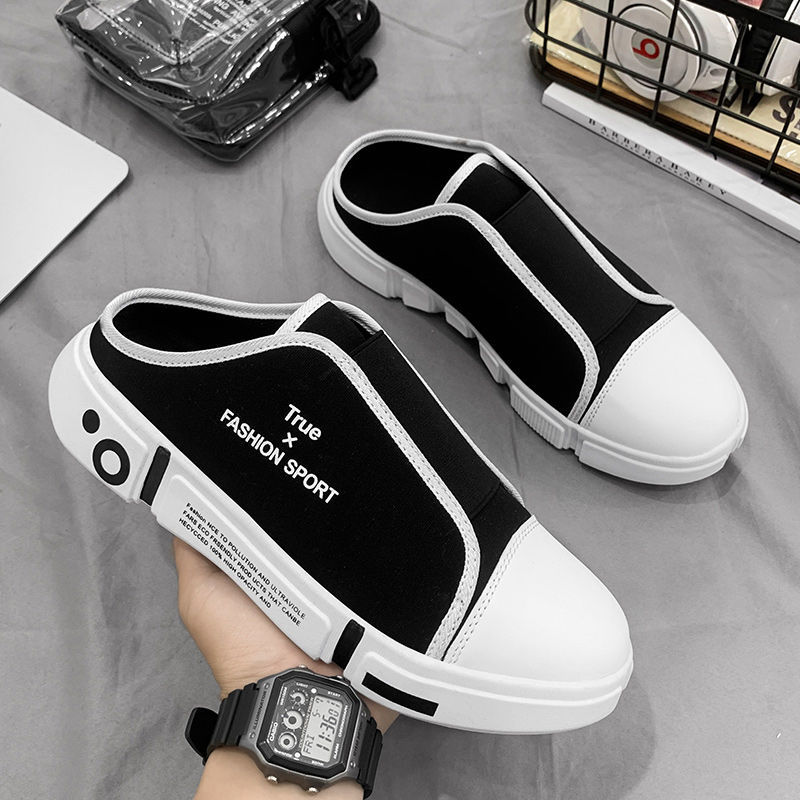 奕菓直接穿的免穿不用穿袜子无鞋带夏天穿的鞋拖鞋男外穿2023新款夏季