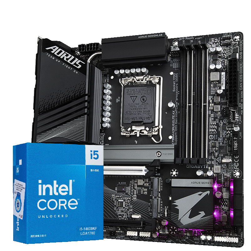˫11�񻶣����� С�� Z790M AORUS ELITE AX+i5-14600KF ��U��װ