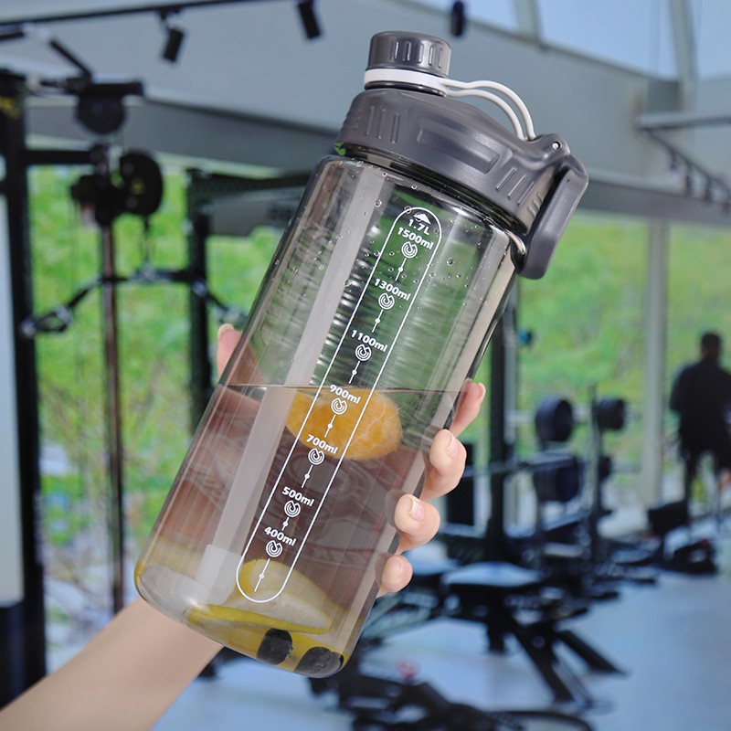 冰茜塑料杯家用大容量水杯男女夏季带提绳耐热水瓶高颜值文艺精致杯子