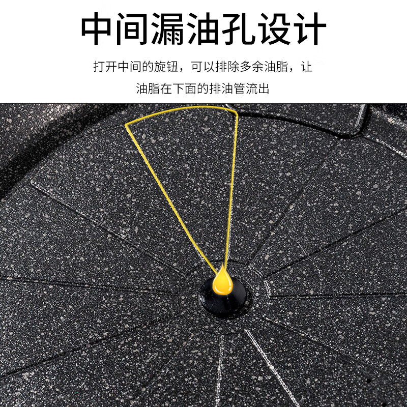 脉鲜烤盘户外卡式炉煎烤盘 家用煤气灶可用 麦饭石涂层野炊便携烧烤盘 【正品保证】MG-102圆形烤盘/Φ32cm
