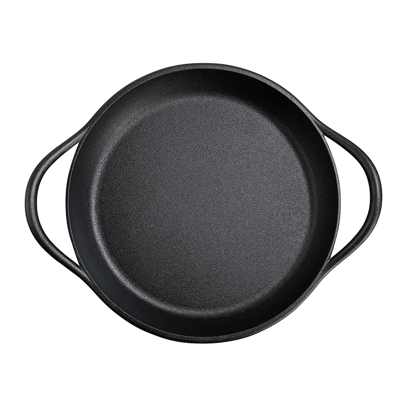 LIDEER COOKWARE 铸铁平底锅煎锅电磁炉通用烙饼锅水煎包不易粘加厚无涂层双耳 30CM