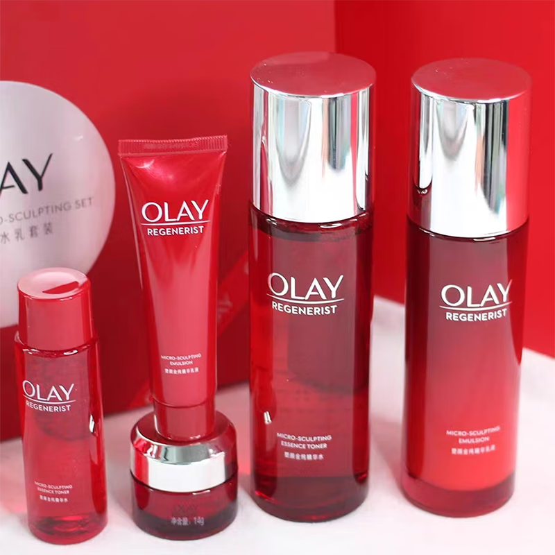 玉兰油(olay)塑颜金纯水乳5件套大红瓶水乳套装抗皱紧致补水保湿礼盒