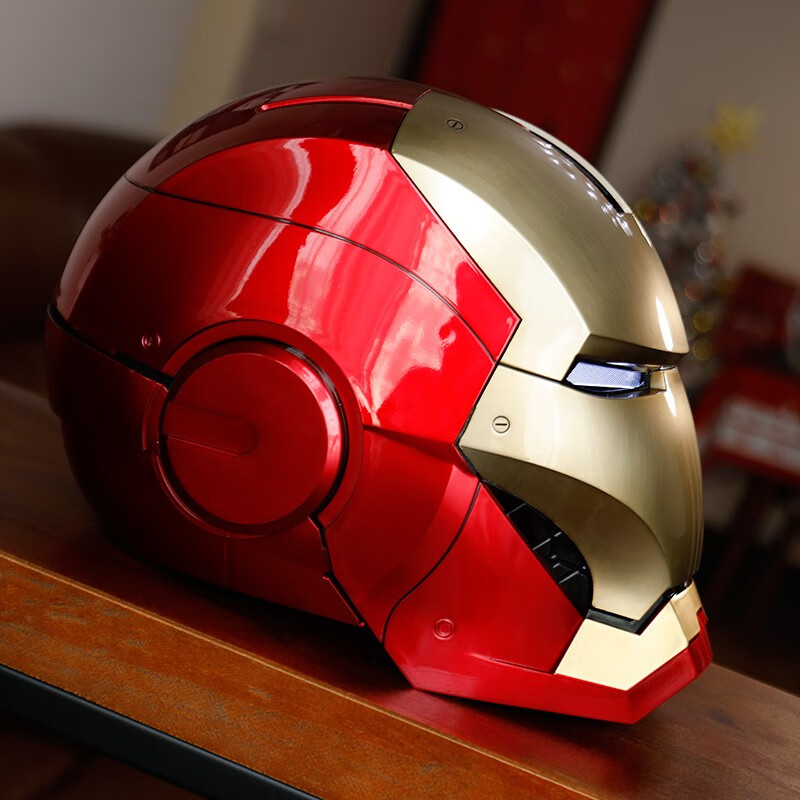 千世机甲升级版变形钢铁侠头盔 1/1多片式声控变形中英文语音生日礼物