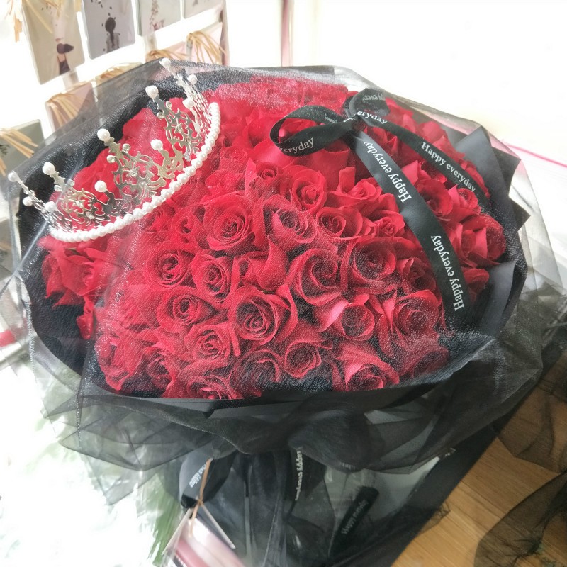 x款 99朵红玫瑰花束 皇冠 鲜花
