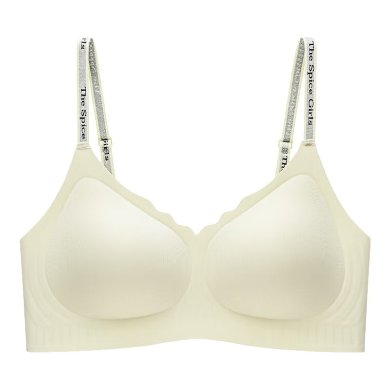 芬腾无痕内衣女士美背聚拢无钢圈文胸夏季薄款少女果冻条防下垂胸罩 【131G911】香槟白 L