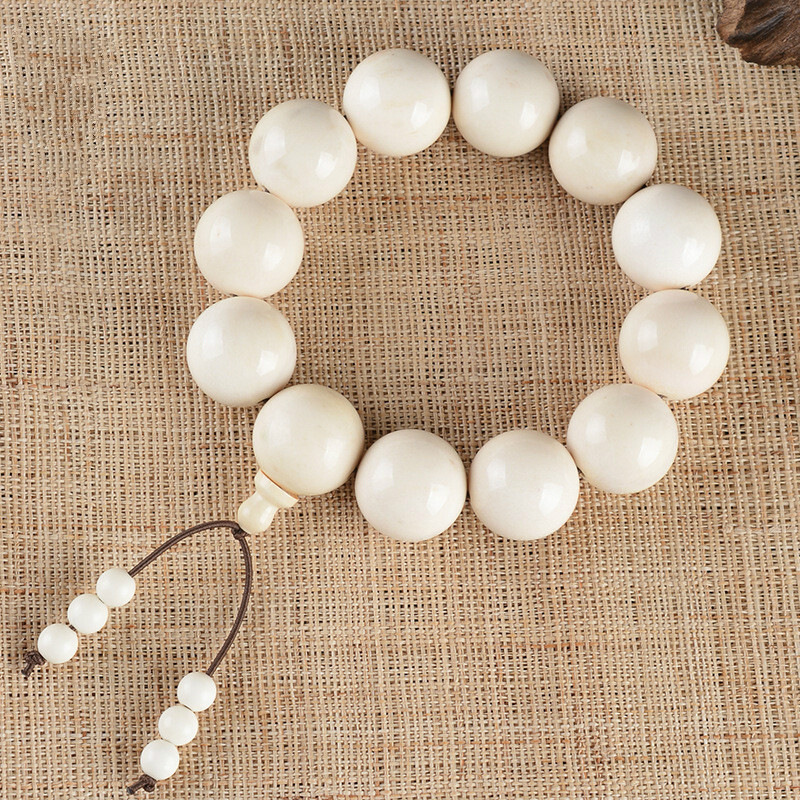 天然鹿角盘玩手串 手工打磨原色正圆手链男女款佛珠文玩高密度保真