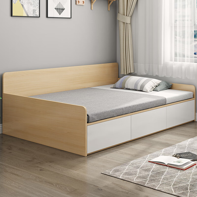 云漫卿单人板式床 现代简约榻榻米床小户型卧室板式单人床沙发床实木