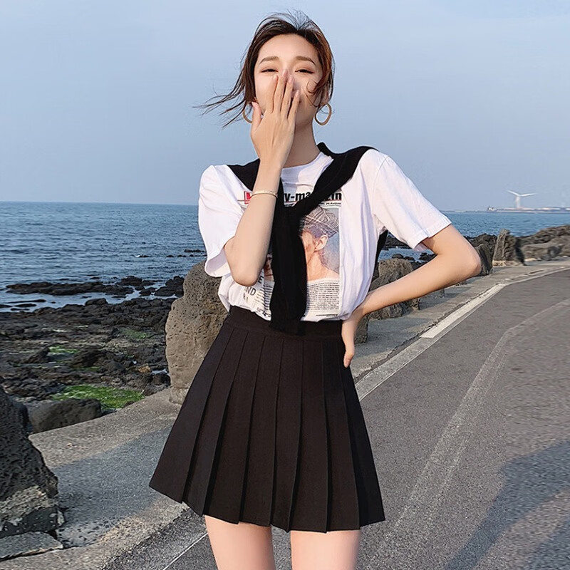 王熙麦百褶裙女高腰显瘦秋冬新款学生火jk短裙a字裙小个子半身短裙