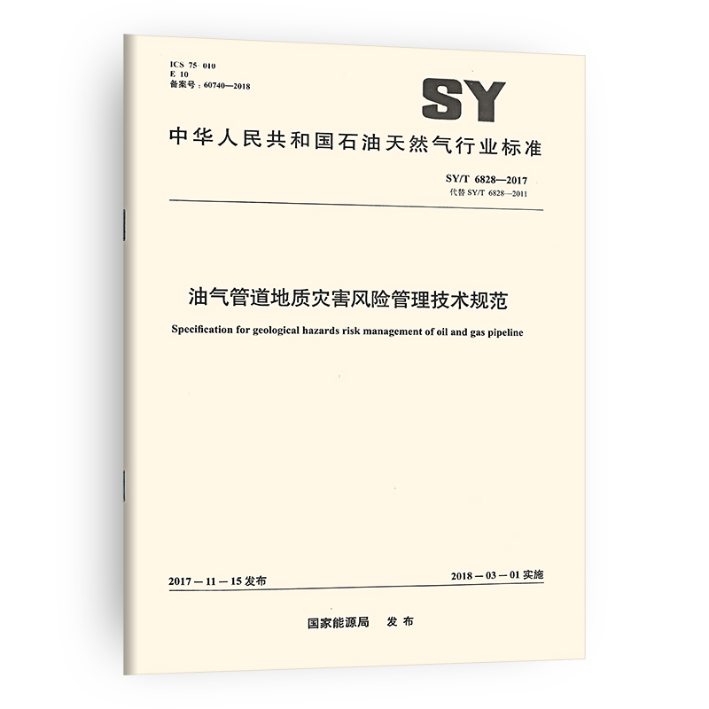 SY/T 6828-2017 油气管道地质灾害风险管理技术规范