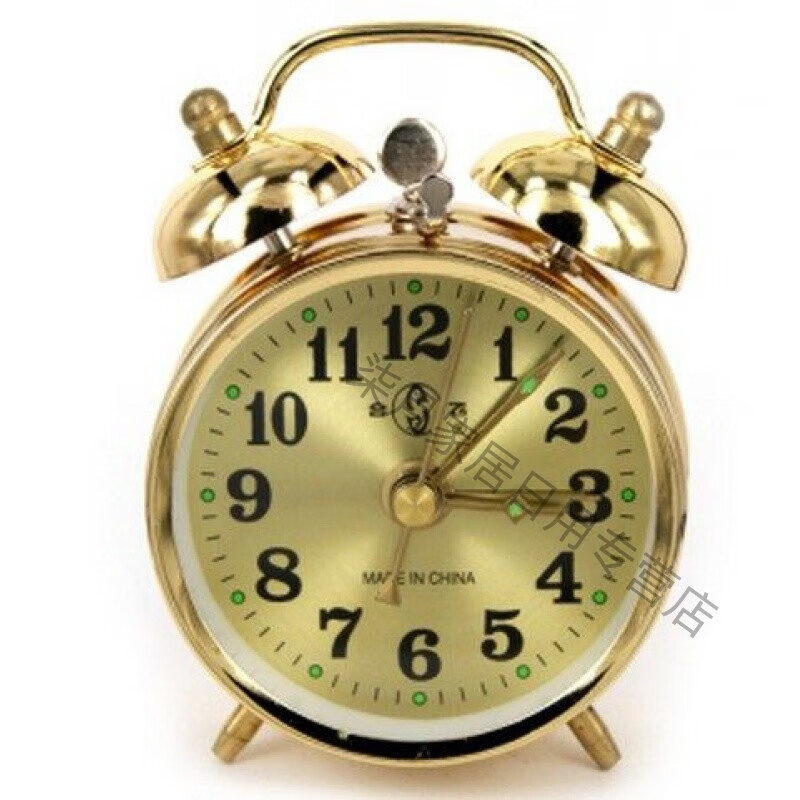 溥畔上海钻石老人闹钟经典国货钻石牌 867金色直径7厘米
