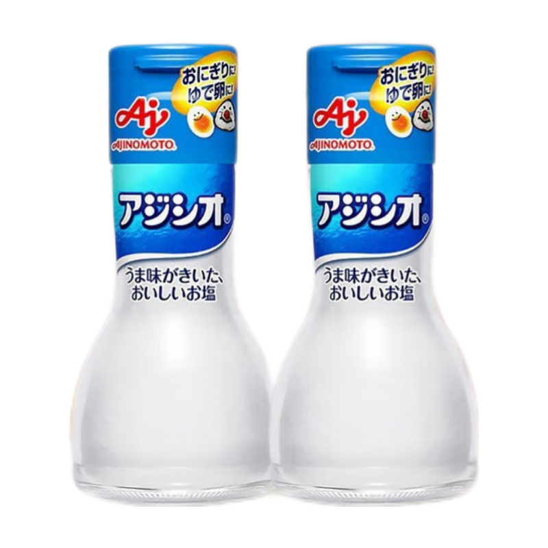 味之素（Ajinomoto）日本進(jìn)口調(diào)味鹽110g兒童寶寶鹽面條蛋羹調(diào)味料鮮味鹽家用健康食鹽 2瓶裝