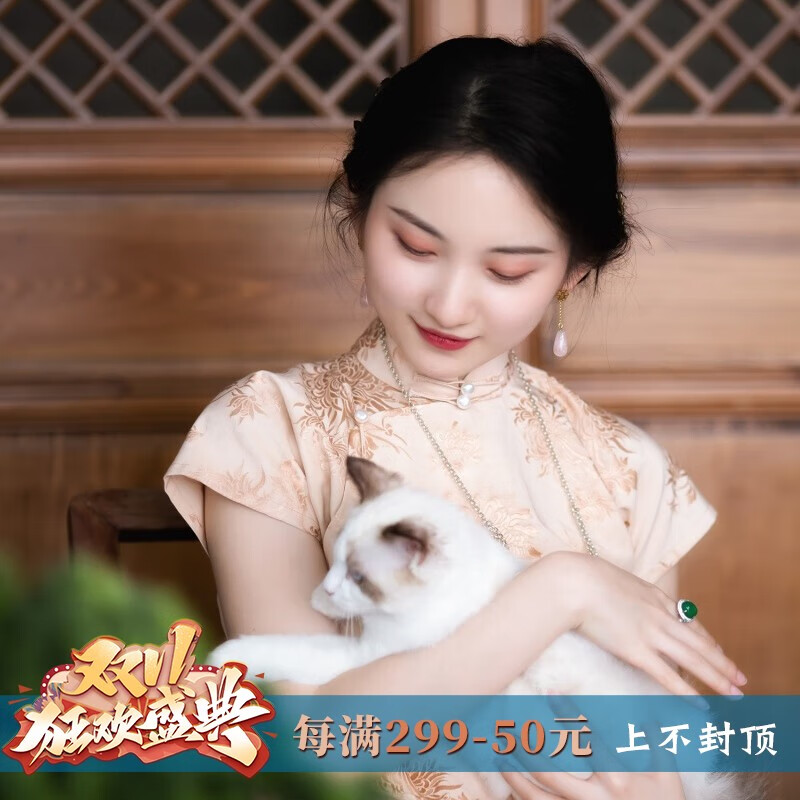 一城风絮篱边菊丨春夏新款中式复古民国风短旗袍修身连肩袖年轻日常连衣裙 复古灰蓝色（菊花图案） XS使用感如何?