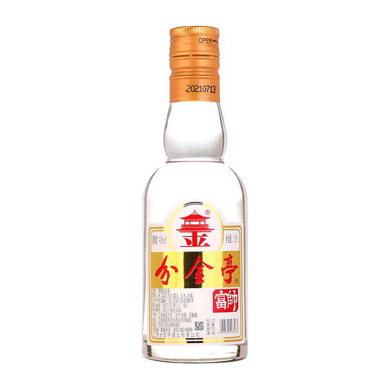 分金亭白酒收藏品鉴小酒版浓香型42度115ml 富帅 单瓶装
