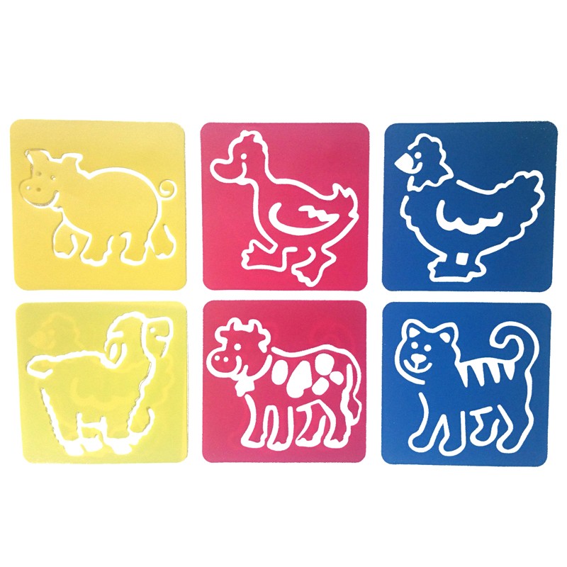 班德斯特(bandster)儿童画画模板图案镂空涂色工具幼儿园卡通动物颜料