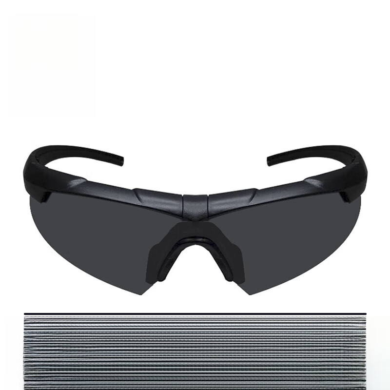 际华通瑞15款眼镜偏光护目镜紫外线骑行太阳镜运动防风强光户外防护墨 哑光黑