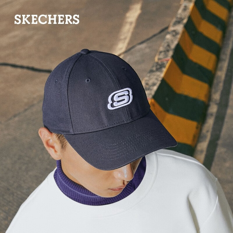 斯凯奇（Skechers）男女同款休闲鸭舌帽情侣棒球帽百搭休