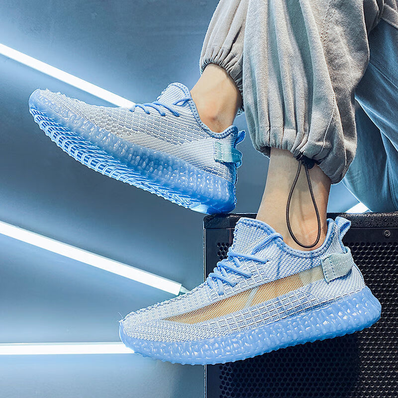 椰子鞋男椰子男鞋350满天星透气网面潮流百搭运动休闲跑步网鞋潮鞋