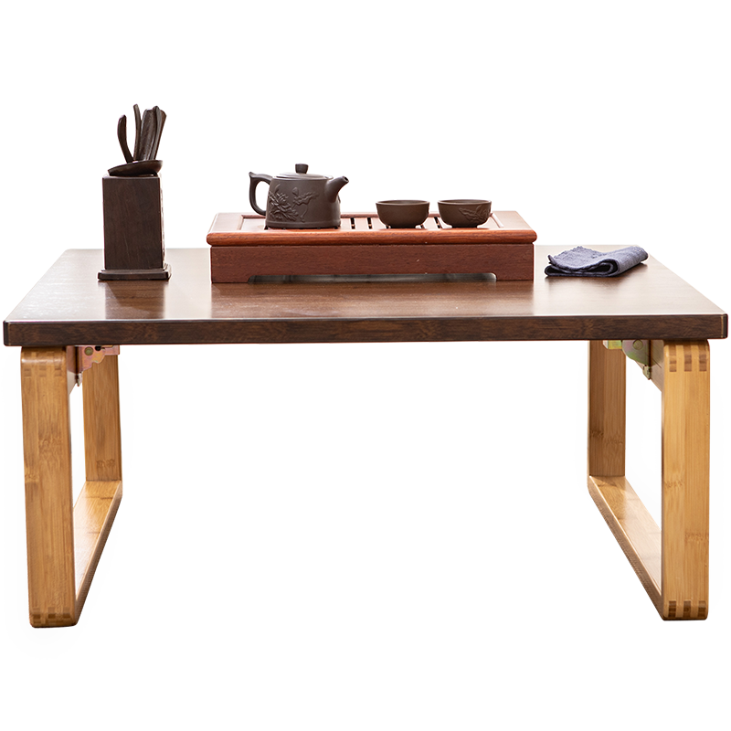 竹中煌榻榻米小桌子矮桌日式小方桌炕桌实木飘窗小茶几可折叠飘窗桌家用 原色60*60方形飘窗桌