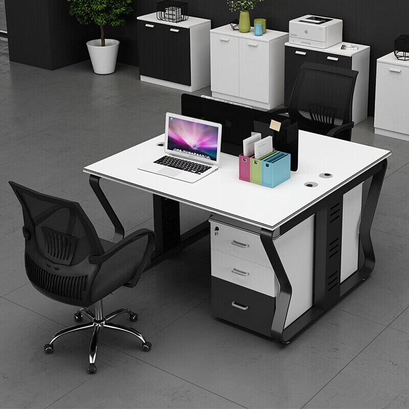 酷门办公职员办公桌椅组合屏风工作位员工电脑办公桌隔断四人位现代