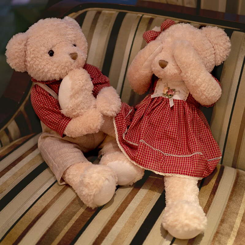 卡优萌 结婚婚庆压床娃娃一对新婚礼物婚房公仔熊摆件情侣熊布娃娃