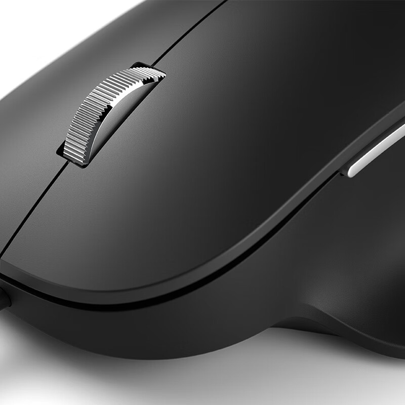 微软 (Microsoft) 简约精准鼠标 黑色 | 有线鼠标 自定义侧键 金属滚轮 人体工学 蓝影技术 办公鼠标