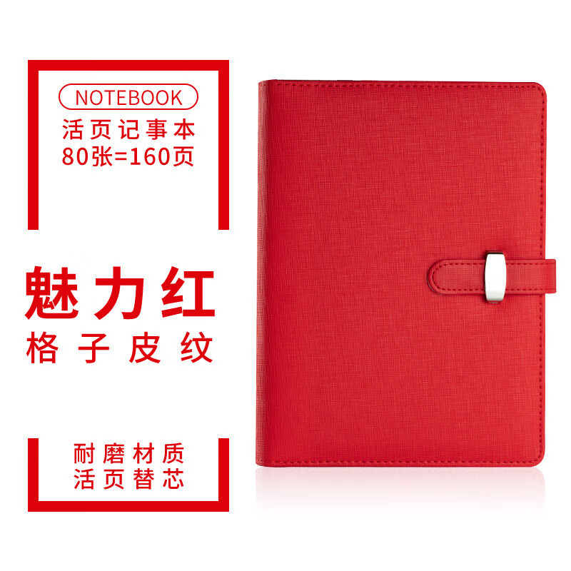勤得利（QINDELI）勤得利活页记事本子活页夹A5可替换内页B5 红色 B5（9孔35186