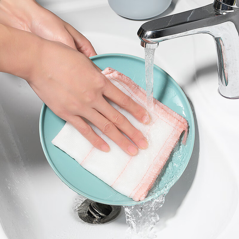 好媳妇（okaywife）洗碗巾可水洗不易沾油家用洗碗布清洁厨房去油抹布家务10片装 绵柔抹布 (10片装)