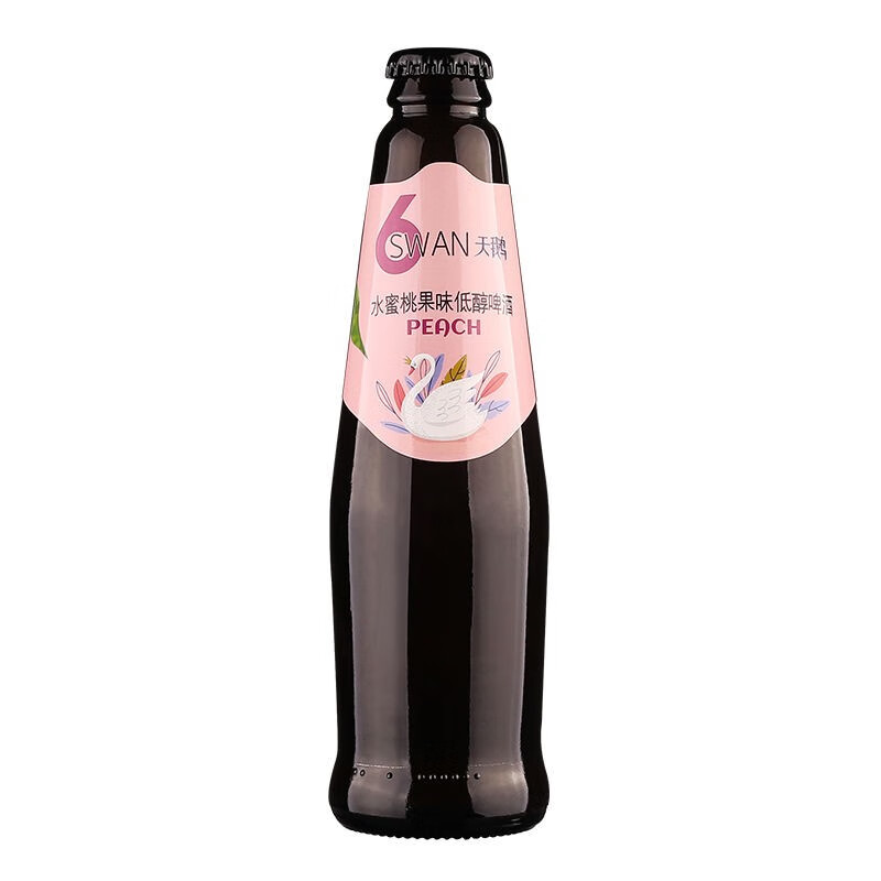 六只天鹅荔枝水蜜桃西柚茉莉果味女士啤酒瓶装 六只天鹅水蜜桃味 270mL 24瓶