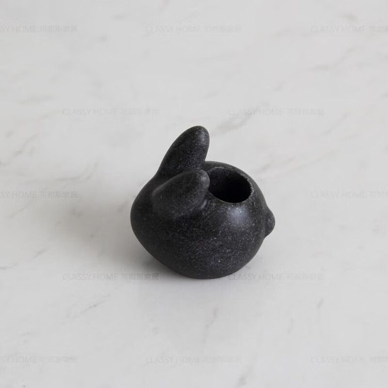 京輝黃出口 現(xiàn)代簡(jiǎn)約動(dòng)物砂巖衛(wèi)浴牙刷托 牙具座浴室酒店用品創(chuàng)意小清新 兔(黑色)