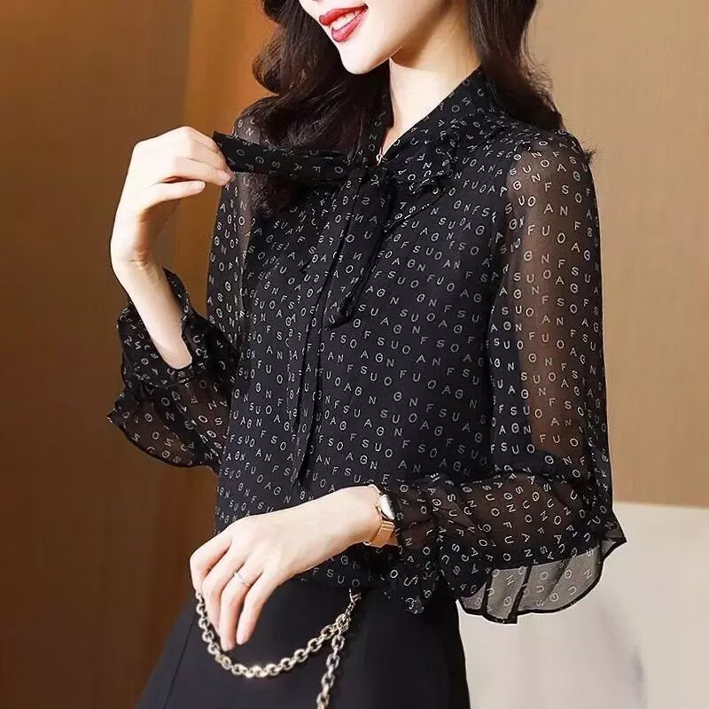 传祺威登 上档次女装黑色衬衫女23春夏新款洋气雪纺衫温柔系穿搭长袖上衣 黑色 5XL  建议170-185斤怎么样,好用不?