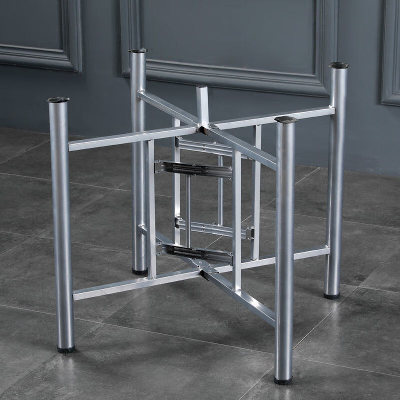 折叠架子桌子腿支架铁艺简易加厚加固酒店饭店经济型大圆桌便携式