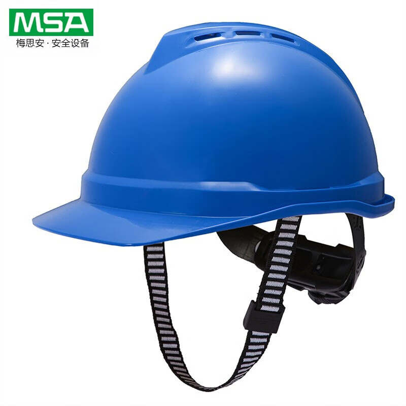 梅思安MSA 10172480 V-Gard 豪华型安全帽（ABS 蓝色 超爱戴 灰针织 尼龙 D）不含印字