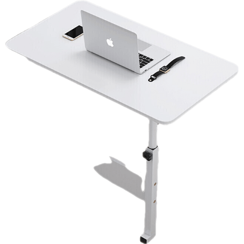 嘉际 学习桌电脑桌简易家用卧室懒人宿舍小桌子学生床上书桌升降可移动床写字桌预售 白色白架58×28CM