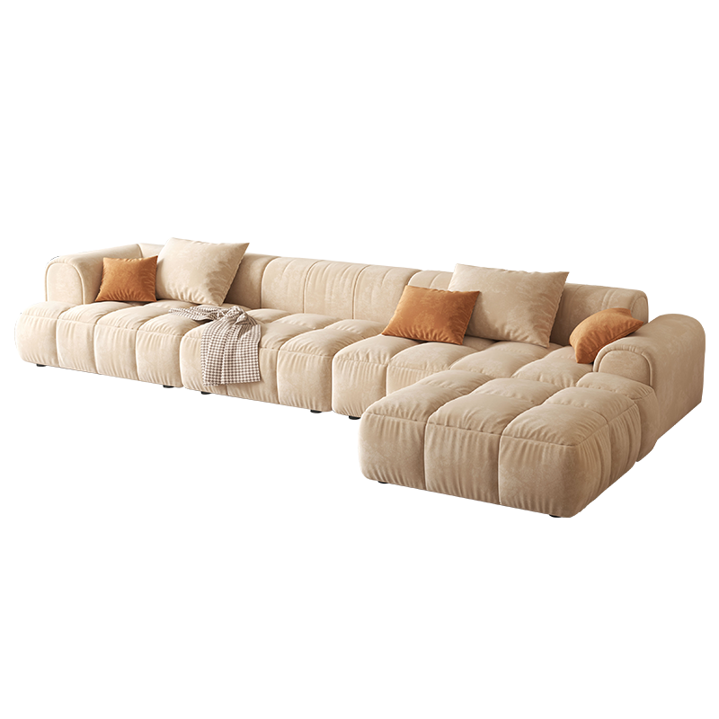 梵爱(VASO LOVE)沙发布艺沙发现代简约客厅整装家具免洗科技布设计师风奶油沙发 多人位1.9m