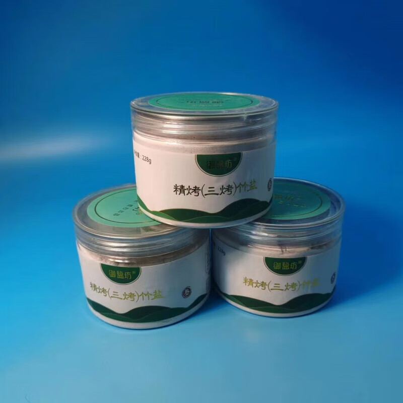 望蓝川天赐优品御盐坊三烤竹盐家用炒菜丹晶无碘盐一罐228克 御盐坊三烤3罐(共684g)