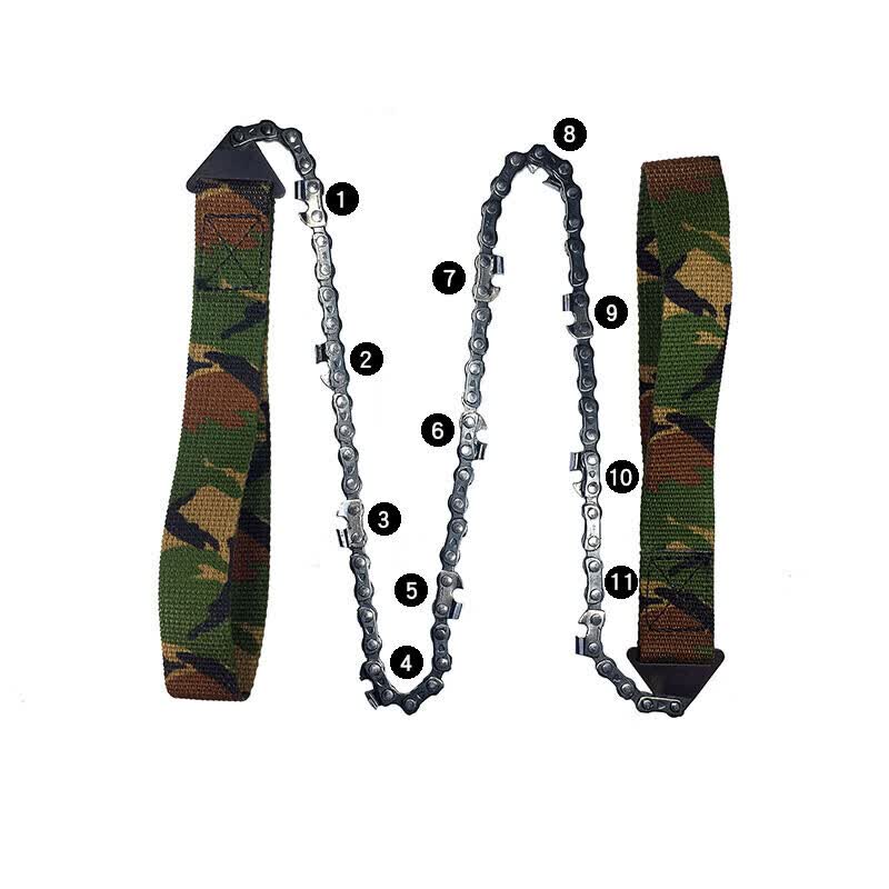 户外手拉链条锯折叠链锯线锯钢丝锯求生装备生存edc野外手动绳锯 r11