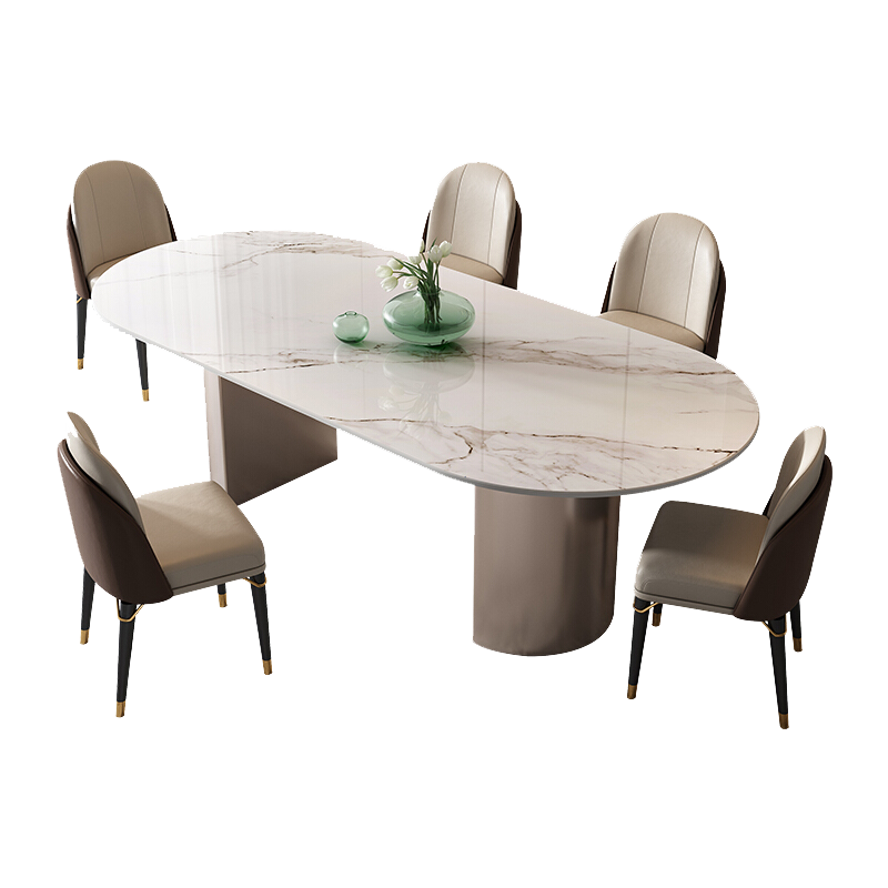 慕跃 餐桌 轻奢岩板餐桌现代简约家用吃饭桌子北欧设计师创意6人餐桌椅组合 岩板餐桌1.4*0.8米 单餐桌