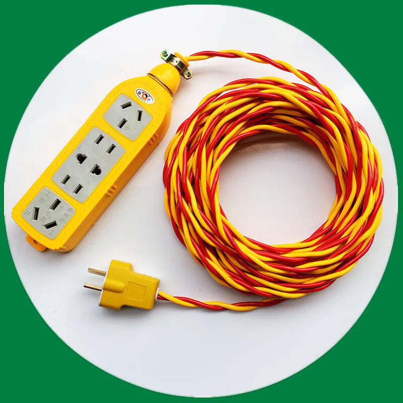 电线防水线双花线防晒线双绞线插板线灯头线充电线 1米(接好插座插头)