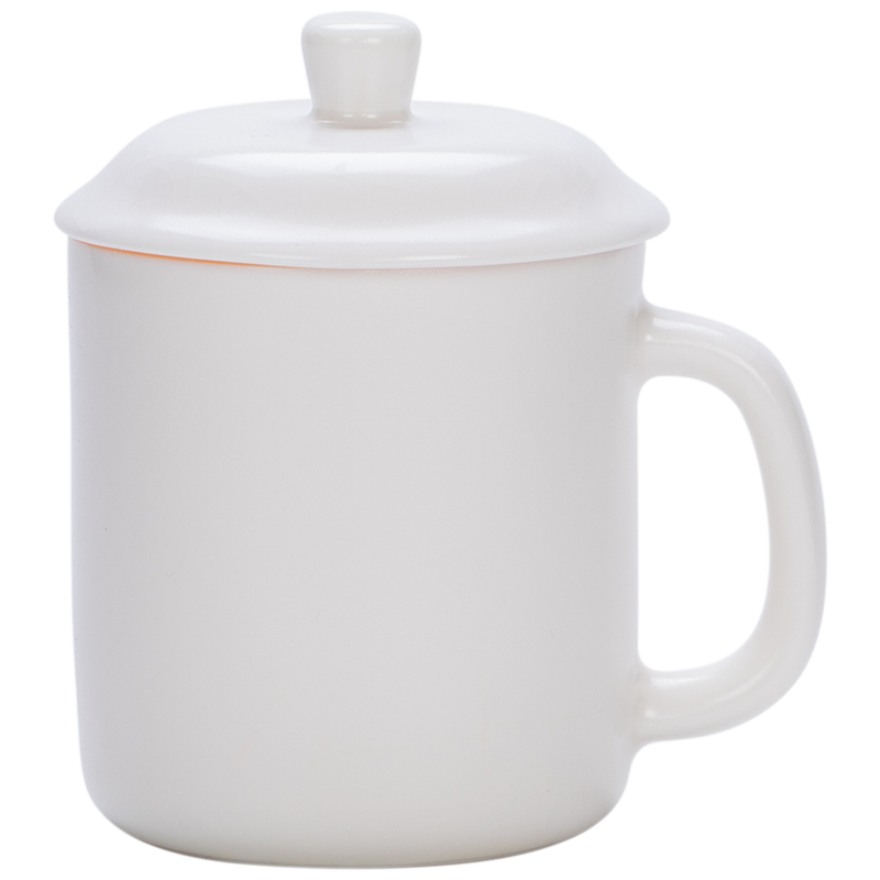 汝道汝窯茶杯陶瓷開(kāi)片可養泡茶杯帶蓋白瓷個(gè)人專(zhuān)用汝瓷月白辦公杯禮品 白汝君子杯400ML