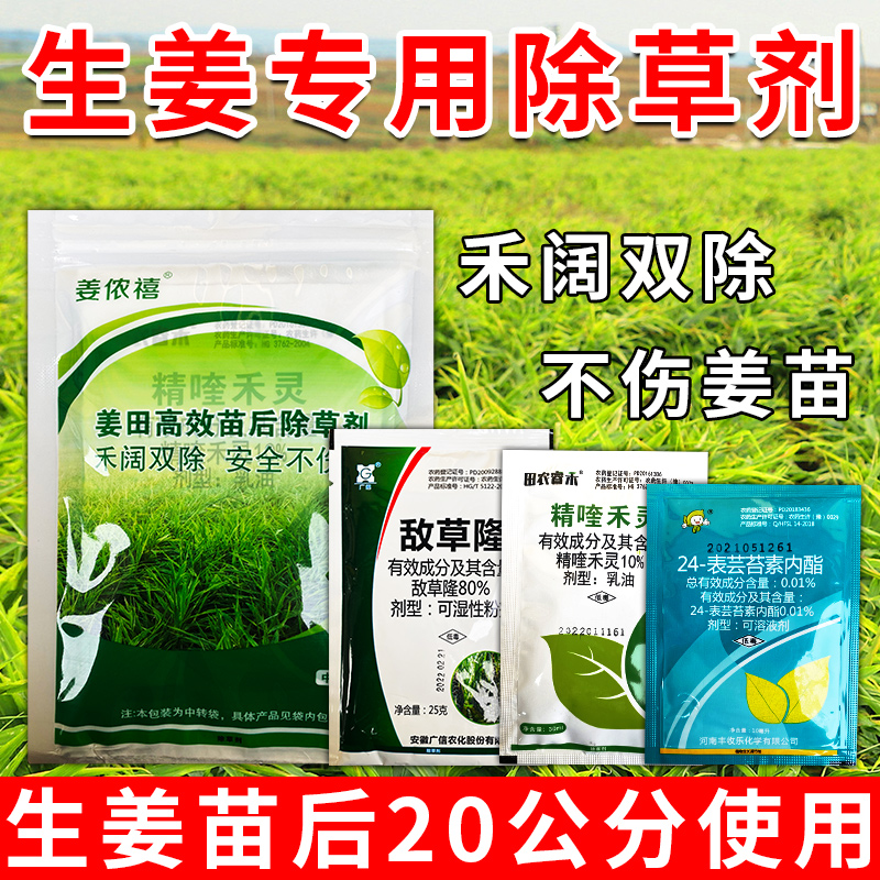 瀚森沃禾生姜地专用苗后专用剂禾阔双除不伤姜苗拉索氟乐灵胺草磷除草