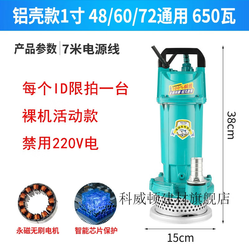 直流潜水泵 家用潜水泵220v家用 小型潜水泵 智能直流无刷潜水泵48v