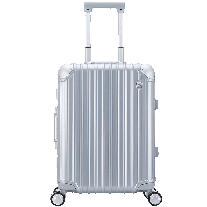 爱华仕（OIWAS)铠甲系列铝框拉杆箱 20英寸密码锁行李箱 旅行箱登机箱静音万向飞机轮男女 6375银色
