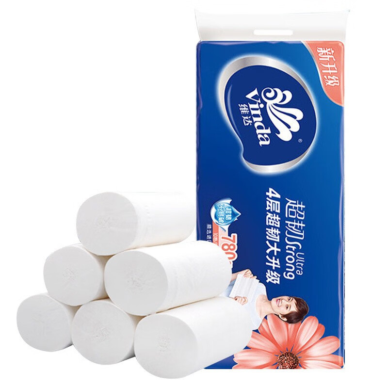 京东特价app: 维达(vinda)超韧无芯卷纸 4层780g10卷一提装