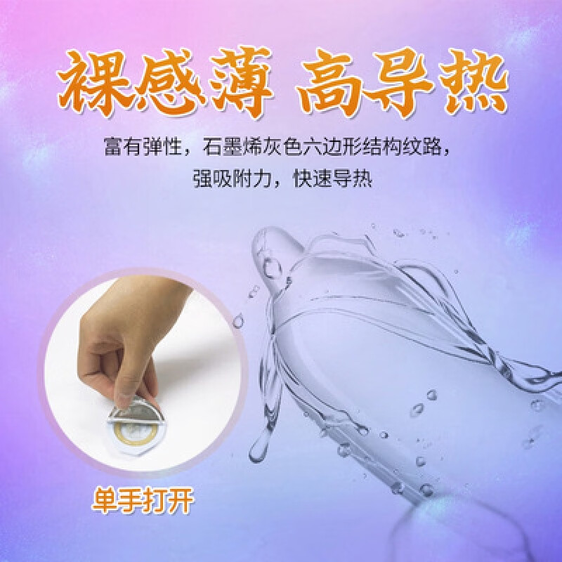 海氏海诺安全套超薄润滑蕾斯003套石墨烯高导热水溶性避让爱放心孕 一盒（8只）