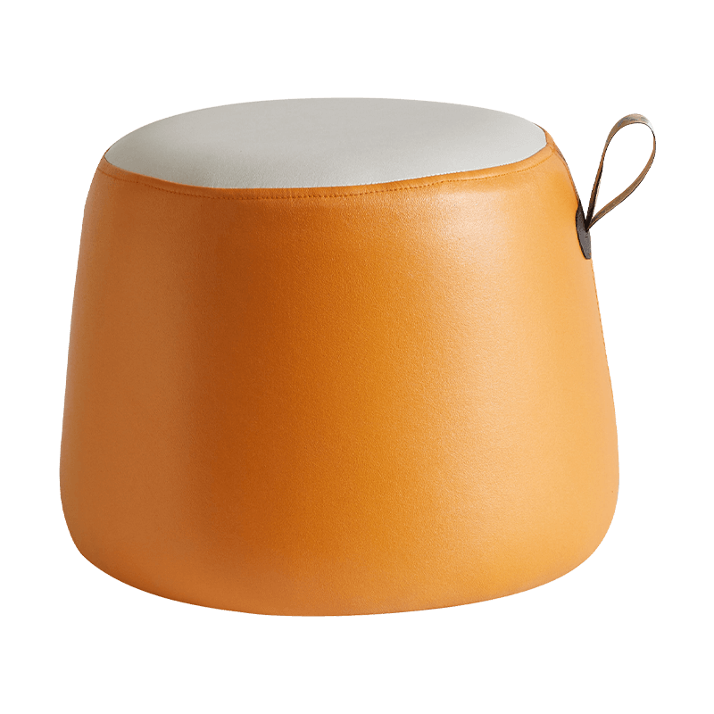 艺柳园 小凳子家用矮凳沙发凳简约现客厅软包皮墩子手提换鞋凳矮凳脚凳茶几凳 【手提凳】橘色矮凳