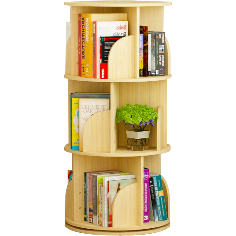 慧乐家 书架 旋转杂志绘本收纳学生书房简约落地置物三层 44宽