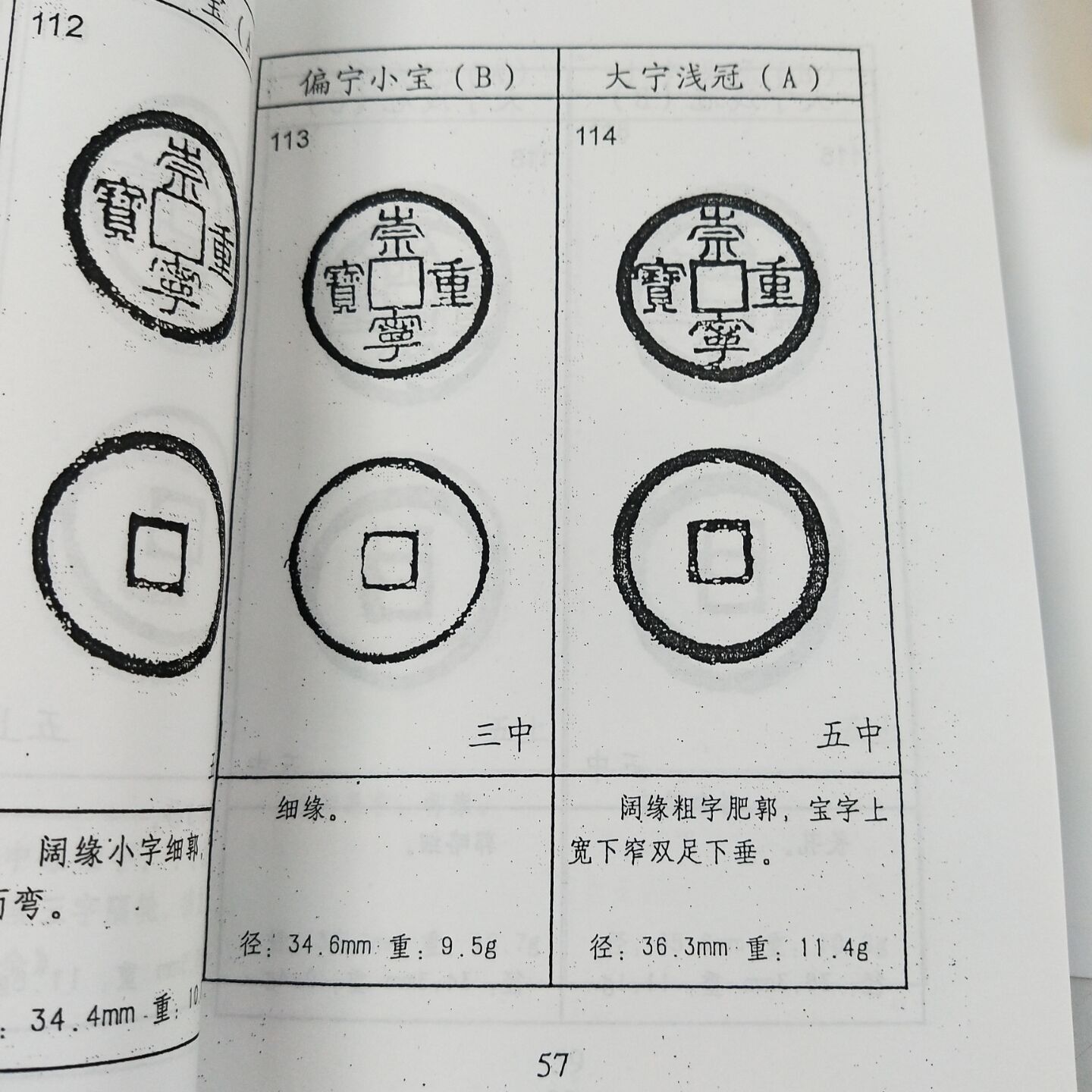 崇宁通宝崇宁重宝分类图谱泉谱北宋铜钱宋徽宗崇宁古钱币版别钱谱