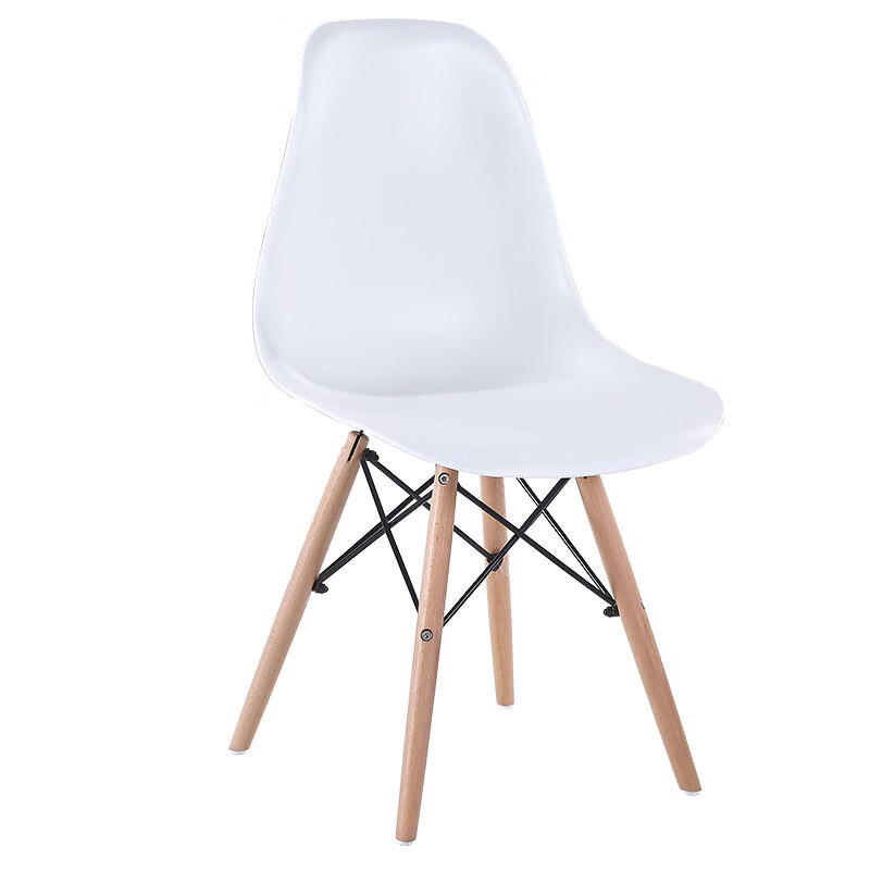 贝柚家用靠背塑料凳子北欧透明幽灵网红阳台化妆椅休闲简约洽谈餐桌椅 白色