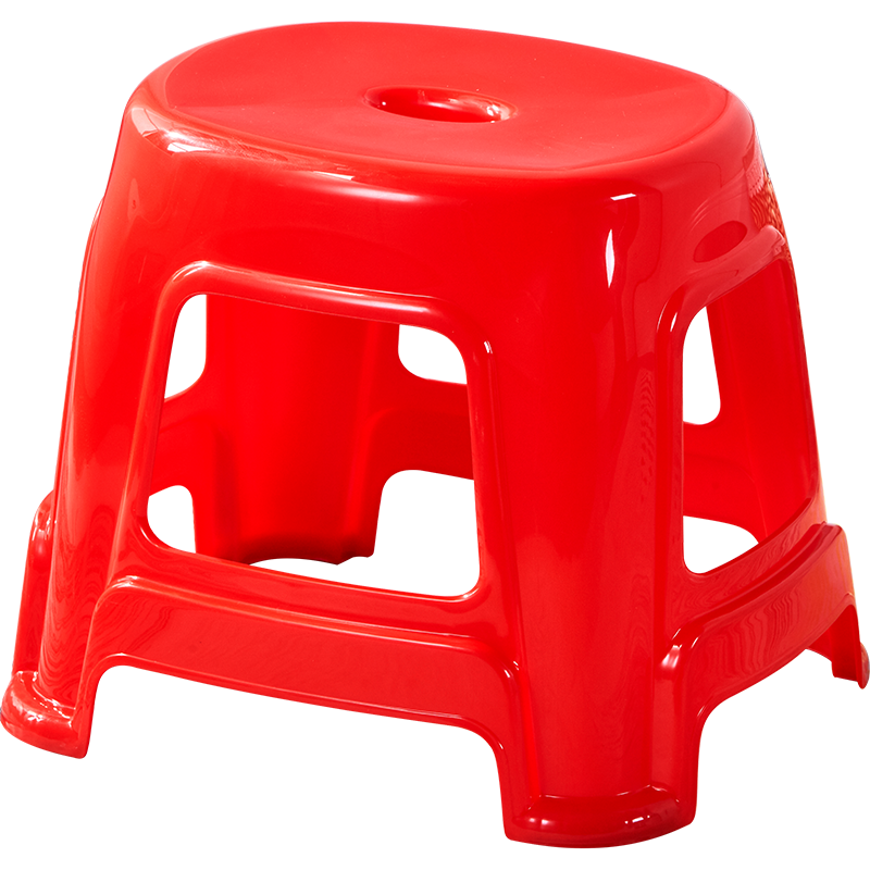 华恺之星 家用塑料凳子加厚成人高凳现代简约简易板凳加固耐磨 YK013红色